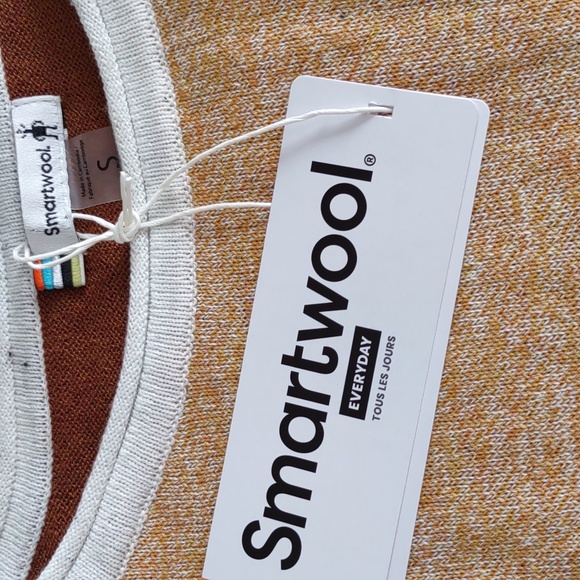 NWT Smartwool Size Small Shadow Pine Colorblock Honey Gold Donegal Sweater - Picture 3 of 16